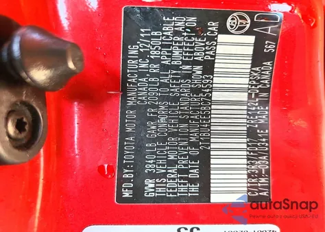 2011 Toyota Corolla Base from USA, damaged, VIN 2T1BU4EE5BC754593